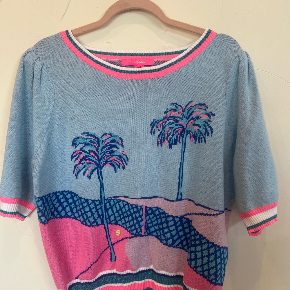 Lilly Pulitzer Pink and Blue Striped Sweater